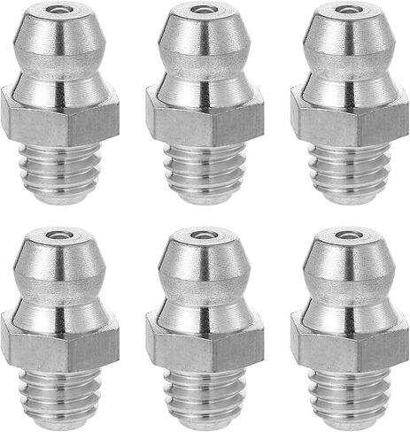 6 Pcs Stainless Steel Straight Grease Fitting, M6 x 1Mm Thread Hydraulic Metric Grease Fittings, Heavy-Duty Stainless Zerk Fitting, Portable Metric Zerk Fittings Accessories in Kuwait