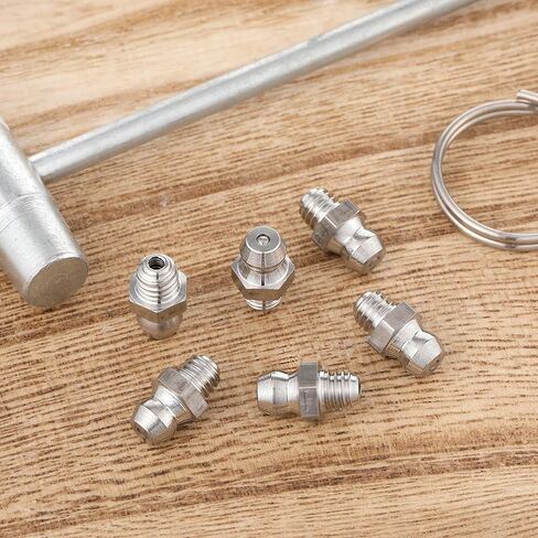 6 Pcs Stainless Steel Straight Grease Fitting, M6 x 1Mm Thread Hydraulic Metric Grease Fittings, Heavy-Duty Stainless Zerk Fitting, Portable Metric Zerk Fittings Accessories in Kuwait