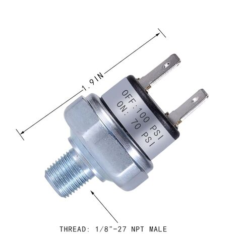 Air Compressor Pressure Switch 70-100 PSI 1/8"-27 NPT 24V 12V DC 110V 120V 240V AC 100PSI Pressure Controller 70PSI in Kuwait