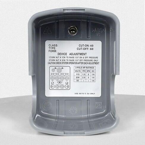 مفتاح ضغط المياه WASSERMANN، 40-60 رطل لكل بوصة مربعة 1/4 بوصة مفتاح ضغط NPT أنثى لمضخة الآبار الكهربائية للتحكم التلقائي، مفتاح ضاغط الهواء التفاضلي القابل للتعديل in Kuwait