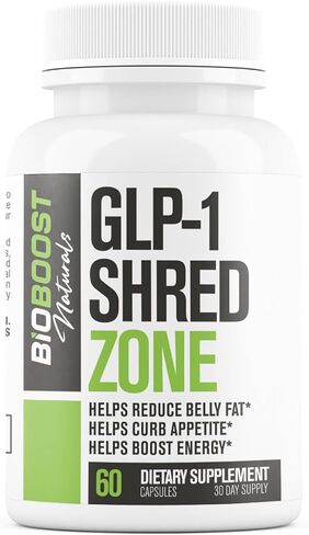 GLP-1 Shred Zone - حبوب إنقاص الوزن للنساء والرجال + دعم مثبط الشهية - يدعم المسارات الصحية المرتبطة بنشاط GLP-1 - مكمل حارق الدهون - 60 كبسولة in Kuwait