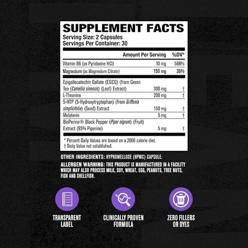 Jacked Factory Lean PM Night Time Burner، مكمل مساعد على النوم، ومثبط الشهية للرجال والنساء - 60 حبة نباتية خالية من المنشطات لفقدان الوزن in Kuwait