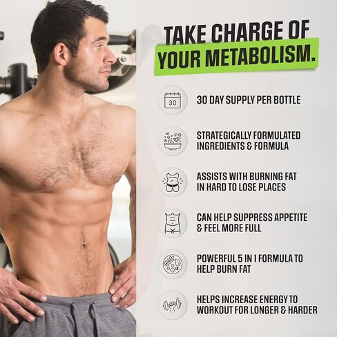 Male Burn MAX - حارق الدهون للرجال - حبوب إنقاص الوزن، دعم GLP-1، مثبط الشهية - 5 مكونات قوية للمساعدة في حرق الدهون مع الحفاظ على العضلات - تم اختبارها من قبل طرف ثالث - 60 كبسولة in Kuwait