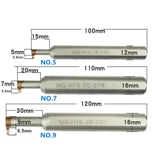 MG-H12 MG-H16 MG-H20 Grooving Tool Holder 12mm 16mm 20mm Internal Slot Cutting Bar Spring Steel CNC Lathe Groove Turning Tool(MG-H16-30-09R-MB09R) in Saudi Arabia