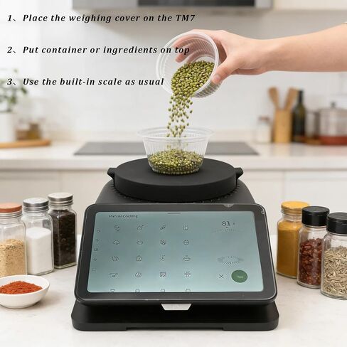 غطاء غبار لوعاء الوزن من السيليكون متوافق مع Thermomix TM7 لحماية الوزن، ويحافظ على نظافة منطقة الميزان ويمكن وزنه مباشرة على الملحقات العلوية المتوافقة مع Thermomix TM7 in Kuwait