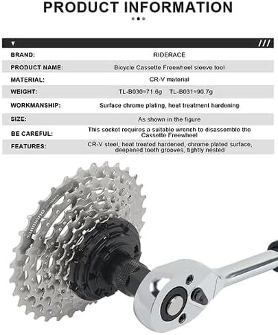 Bike Cassette Tool Set Heavy-Duty Lockring Remover Chain Whip and Cog Removal Kit for Rear Wheel Sprockets in Saudi Arabia