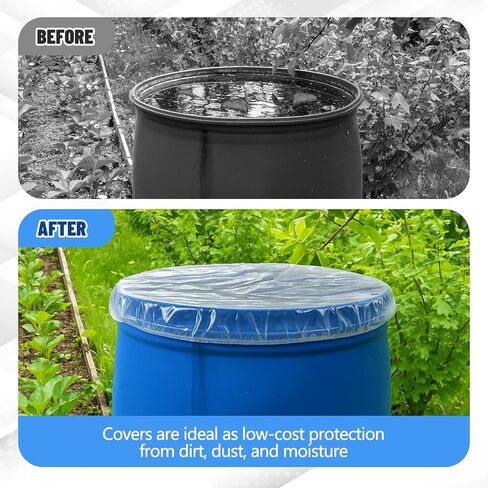 20 Pcs 55 Gallon Elastic Drum Covers, 4 Mil Polyethylene Waterproof Bucket Cap Covers Anti Static and Ultraviolet for Outdoor Containers, Protection Against Contaminants in Saudi Arabia