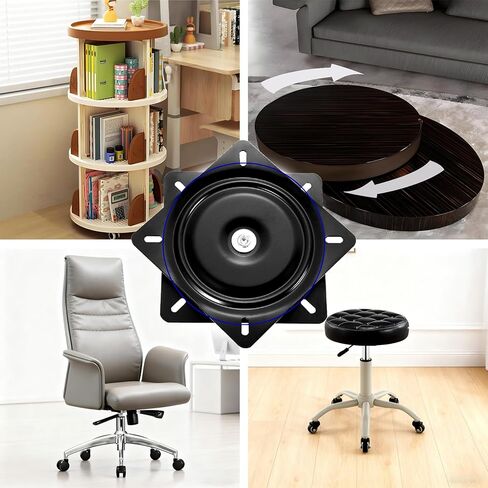 6-Inch Heavy Duty Swivel Plate – Solid Ball Bearing Ring & Full Ball Design | 360° Smooth Rotation | Square-Steel Replacement Part Fits Bar Stools, Chairs, Recliners, Boat Seats/TV Tables in Saudi Arabia