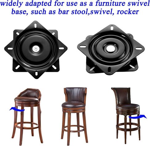 6-Inch Heavy Duty Swivel Plate – Solid Ball Bearing Ring & Full Ball Design | 360° Smooth Rotation | Square-Steel Replacement Part Fits Bar Stools, Chairs, Recliners, Boat Seats/TV Tables in Saudi Arabia