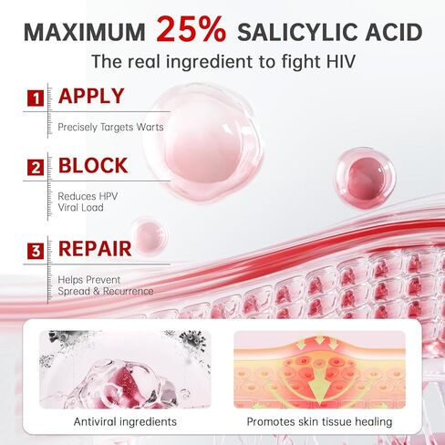 مزيل الثآليل، سائل مزيل الثآليل بحمض الساليسيليك بنسبة 25%، مزيل الثآليل العلاجي سريع المفعول للثآليل الأخمصية للقدمين، حمض الساليسيليك للثآليل، مزيل الذرة لأصابع القدم، الثآليل الشائعة والمسطحة، 1.18 أونصة سائلة in Kuwait