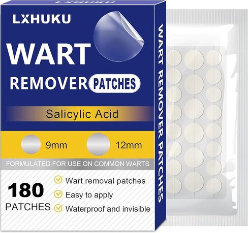 Maximum Strength Salicylic Acid Wart Remover Patches, 180 Count - Fast & Gentle Removal, Waterproof & Invisible, Suitable for Plantar, Common, Flat Warts, Corns, Calluses in Kuwait