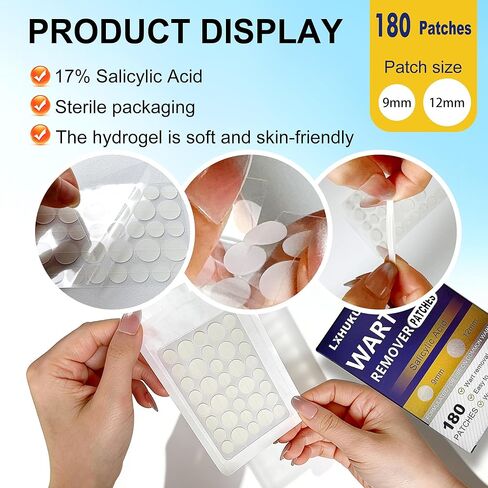Maximum Strength Salicylic Acid Wart Remover Patches, 180 Count - Fast & Gentle Removal, Waterproof & Invisible, Suitable for Plantar, Common, Flat Warts, Corns, Calluses in Kuwait