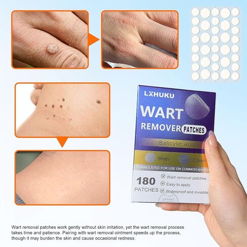 Maximum Strength Salicylic Acid Wart Remover Patches, 180 Count - Fast & Gentle Removal, Waterproof & Invisible, Suitable for Plantar, Common, Flat Warts, Corns, Calluses in Kuwait