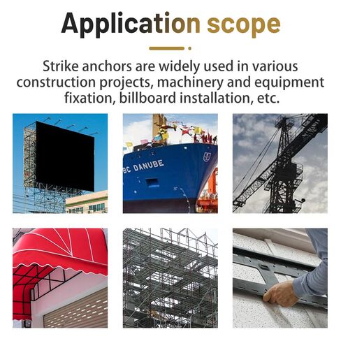 مرساة سترايك مقاس 3/8 بوصة × 3-1/2 بوصة، مرساة توسيع دبوس محرك المطرقة، مسمار مسمار معدني مثبت للخرسانة والأسمنت (20 قطعة) in Kuwait