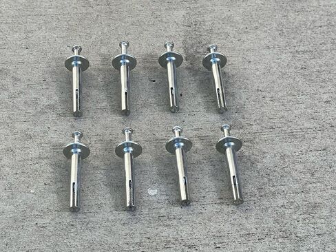 Sandbaggy 1/4" x 1-1/2" Hammer Set Concrete Anchor - Metal Hammer Drive Pin Anchors - Rust Resistant Galvanized Finish (3000, 1/4" x 1-1/2") in Saudi Arabia