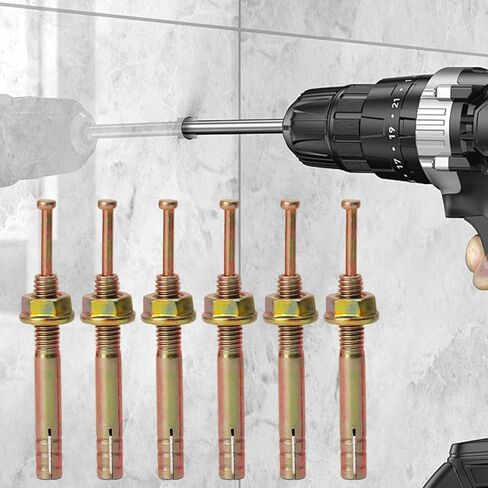6Pcs Strike Anchor, Hammer Drive pin Expansion Anchor, Metal Hit Core Nail Bolt Fastening for Concrete and Cement (Medium, 6.5x0.6cm) in Saudi Arabia