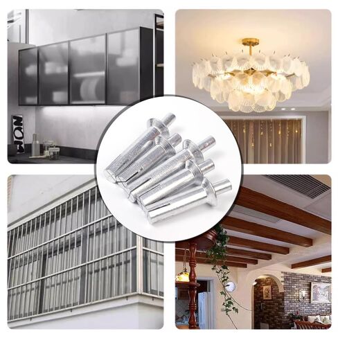 10pcs Hammer Drive Expansion Rivet Aluminum Alloy Nail Head Piercing Knock Type Small Tapping Screw Fastener,6.4x30mm in Saudi Arabia