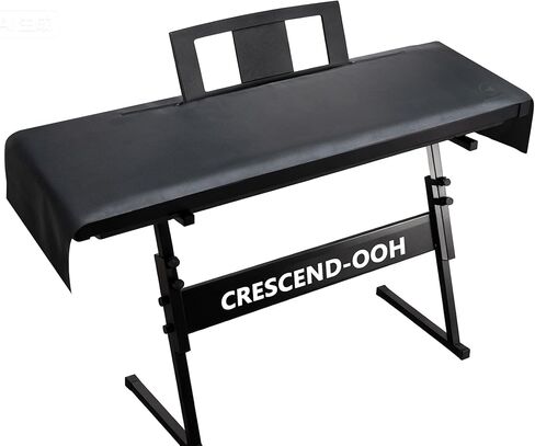 Piano Keyboard Dust Cover – Black Waterproof Faux Leather Top with Soft Felt Lining, 67" x 16" Extra Wide – Digital Electric Keyboard, Double Zipper for Music Stand, Fits 61–88 Keys in Kuwait