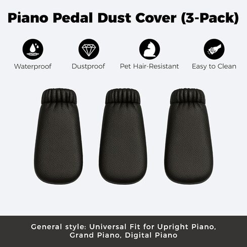 Piano Pedal Dust Cover (3-Pack) –Tech Fabric, Waterproof & Dustproof, Breathable, Pet-Hair & Scratch Resistant –Universal Fit for Grand/Upright/Digital Pianos,Slip-Resistant Elastic Cuff in Saudi Arabia