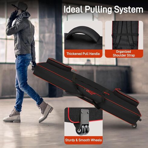 SNIGJAT 88 Key Keyboard Case with Wheels (Interior: 56.5"x16.2"x6.8"), Soft 88 Key Rolling Keyboard Case with Detachable Paddings & Adjustable Shoulder Straps, Full Padded Piano Bag in Kuwait