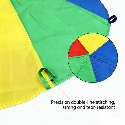 مظلة قوس قزح بطول 5.4 قدم، لعبة باراشوت مع 8 مقابض، مناسبة للاستخدام الداخلي والخارجي، مناسبة للألعاب التعاونية والأنشطة الخارجية. in Kuwait