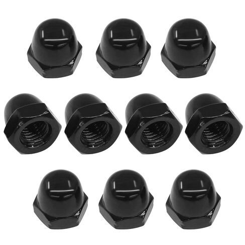 M10 Acorn Cap Nuts, 10Pcs Stainless Steel 18-8 (308) Hex Head Dome Cap Nuts, Corrosion Resistant & Durable Finish for Indoor & Outdoor Projects (Black) in Saudi Arabia