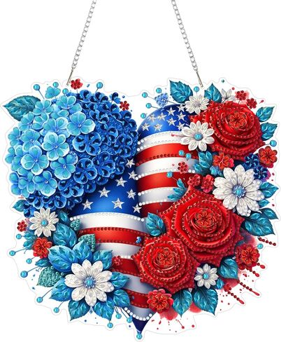 Eiflow DIY Hanging Diamond Art Painting Chicken Lady, Acrylic Diamonds Painting Pendant Board Kit, 5D Double Sided Gem Art Ornament Kit for Adults in Kuwait