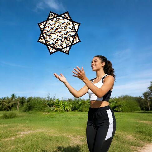 نجمة تدفق قماش دوارة مقاس 60.96 سم للمبتدئين إلى المستوى المتقدم، سهلة الدوران والقيام بالخدع، نمط مزدوج الجوانب للشعوذة والرقص والمهرجانات واللعب في الهواء الطلق in Kuwait