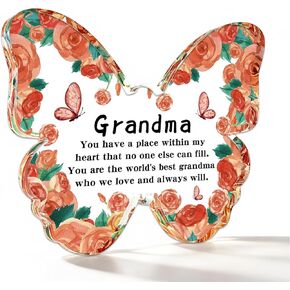 Unique Gifts for Grandma Butterfly Themed Grandparents Gift Best Birthday Presents for Great Grandmas Practical Cute from Grandkids Acrylic Plaques Heartwarming Granddaughter Gifts in Kuwait