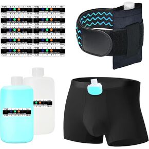 Urine Test Complete Kit - 2 Urine Empty Bottles of 3.5 oz Each, 1 Hi-Stretch Hidden Leg Strap, 10 Temperature Test Strips and 1 Storage Pouch, 1 Lining Pocket Boxer Brief for Travel Testing (M) in Kuwait