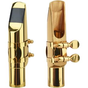 Alto Saxophone Mouthpiece with Cap and Ligature, Brass Metal Eb Alto Sax Mouthpieces 5C 6C 7C 8C for Saxophone Musician Professionals Beginners Concert Band(SIZE:Gold - 7C) in Kuwait