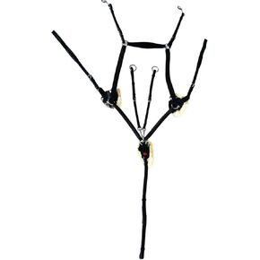 Challenger Tack Horse English Padded Leather 5-Point Raised Breastplate with Original Lamb Faux Fur Padding 803933MGP in Kuwait