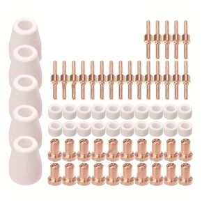 65 قطعة قطع البلازما تلميح أقطاب وفوهات عدة الملحقات الاستهلاكية ل PT31 قطع 30 40 50 أدوات لحام فوهة in Kuwait