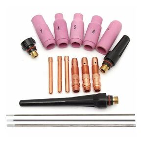 17 قطعة من شعلة اللحام، عدسة غاز قصيرة #10، طقم أكواب زجاجية حرارية، فوهة من مادة متينة in Kuwait