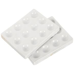 2 Pcs Ceramic Spot Plates Porcelain Reaction Plates with 12 Holes for Chemical Testing and Laboratory Experiments White and Black for Scientific Use in Saudi Arabia