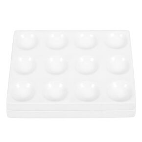 Luxshiny Ceramic Spot Plate Reaction Board 12-Hole Porcelain Chemical Testing Plate for Laboratory Experiments Scientific Reaction Plate White in Kuwait
