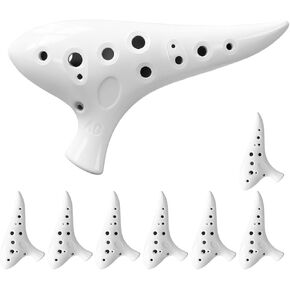 Ocarina 12 Hole White Pottery 2 Pack in Alto C for Beginner (White 2 Pack) in Kuwait
