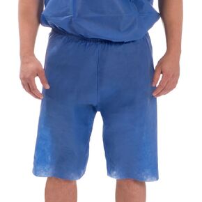 TRONEX SMS Multilayer Spunbond Disposable Exam Scrub Shorts, Fluid Resistant Bottoms - Blue, 2X-Large (10 Pairs) in Kuwait