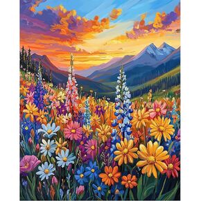 KEYIFA Paint by Numbers Kits for Adults, Skull Paint by Number, DIY Oil Digital Painting Flowers, Easy Acrylic Painting Kit Canvas, with Brushes, Art Crafts Gifts for Wall Decor 12x16 in in Saudi Arabia