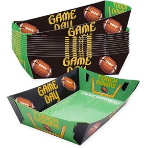 12 Pcs Disposable Football Food Plates Paper Trays, Party Snacks Serving Trays for Taco Fries Hot Dog Supplies Superbowl Party (baseball) in Saudi Arabia