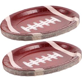 50pcs Football Party Paper Plates Oval Football Snack Trays Disposable Food Serving Tray for Sports Events Birthday Game Day Tailgating in Kuwait