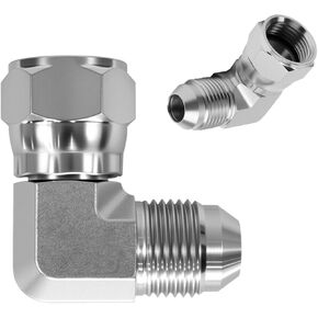 6500-06-06 تركيب هيدروليكي 3/8" JIC 37° ذكر X 3/8" أنثى JIC 90° محول الكوع، معايير SAE J514 موصل وصلات أنابيب الصلب الكربوني للأنظمة الهيدروليكية (عبوتان) in Kuwait