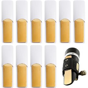 10 Pcs Saxophone Alto Reeds Easy Blowing Practice Saxophone Reeds Laser Engraved Marking & Thinner Reed Tip for Saxophone Alto Beginners & Students Saxophonist Daily Use in Kuwait