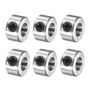 uxcell 12pcs Set Screw Collars 1/4" Bore, Zinc Plated Carbon Steel Shaft Collars, 1/2" OD, 5/16" Width Lock Axle Collar Clamp (Hollow Style, Lightweight) in Kuwait