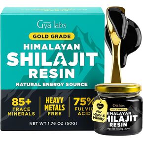 Gya Labs Himalayan Shilajit Resin for Men, 100 Servings - 85+ Trace Minerals, 75% Fulvic Acid for Energy & Immune Support - Max Potency, Gold Grade, No Heavy Metals fit for Women in Saudi Arabia