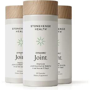 Stonehenge Health Dynamic Joint Health Supplement – Fast- Support with AprèsFlex® Boswellia, MSM, Multi-Type Collagen, Turmeric, Bromelain, Vitamins C & D3 Joint Comfort Support – 60 Caps (3 Pack) in Kuwait