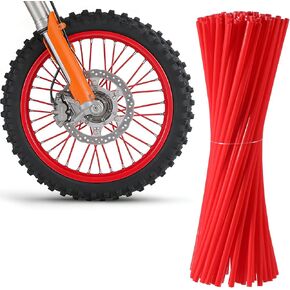 72Pcs Bicycle Red Spoke Covers, Universal Bike Spoke Covers for 8"-21" Rims, Dirt Bike, Wheelchair, Spokes Skins, PE Material, Easy Installation in Kuwait