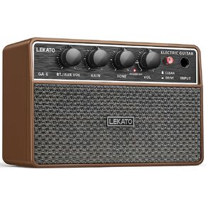 LEKATO 10W Mini Guitar Amp, Portable Electric Guitar Amplifier with Clean/Overdrive Channel, Headphone Jack, AUX Input, Bluetooth, Rechargeable Amp for Home and Travel Practice in Kuwait