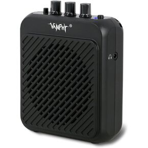 مضخم جيتار كهربائي صغير بقوة 3 وات قابل لإعادة الشحن بتقنية البلوتوث مع قناة سق نظيفة 5 ساعات، مضخم صوت صغير محمول للتمرين الداخلي والسفر AG-03N أسود in Kuwait