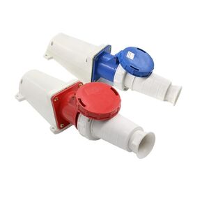 Waterproof Industrial Plug Socket 3 core 4 5 Hole 63A Connector Surface Mounted Aviation(3 Core Blue) in Saudi Arabia